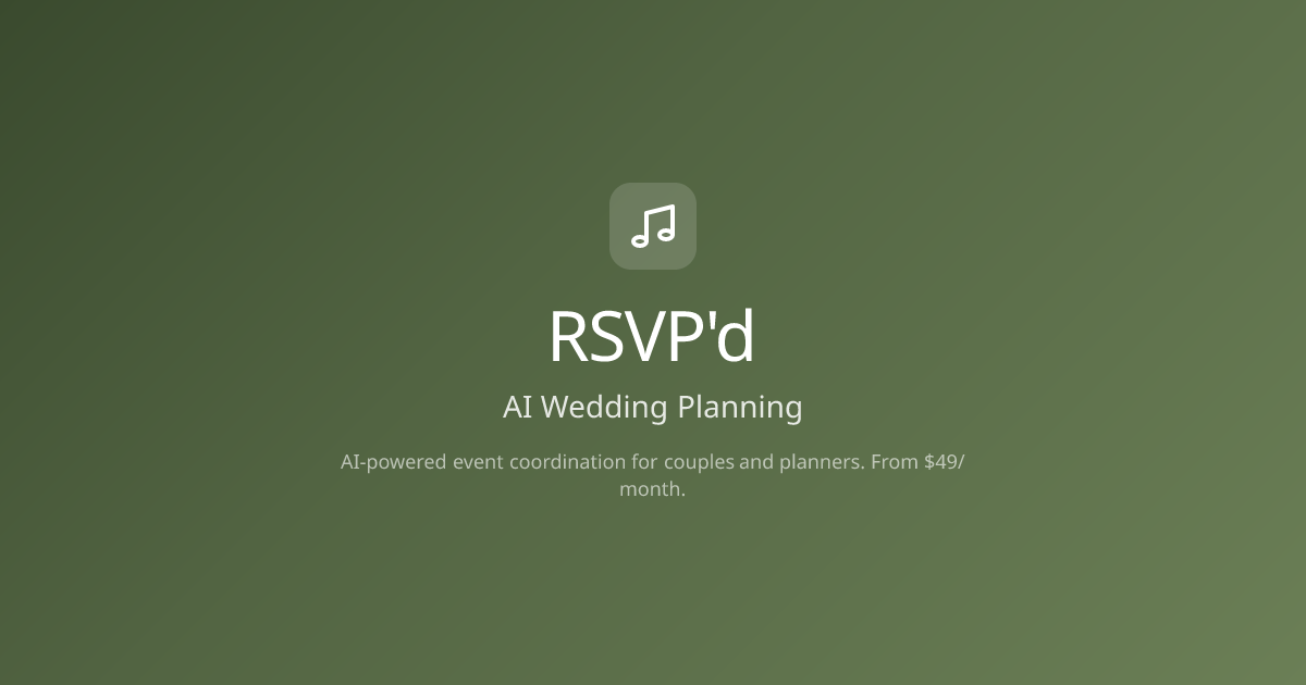 RSVP'd - AI Wedding Planning
